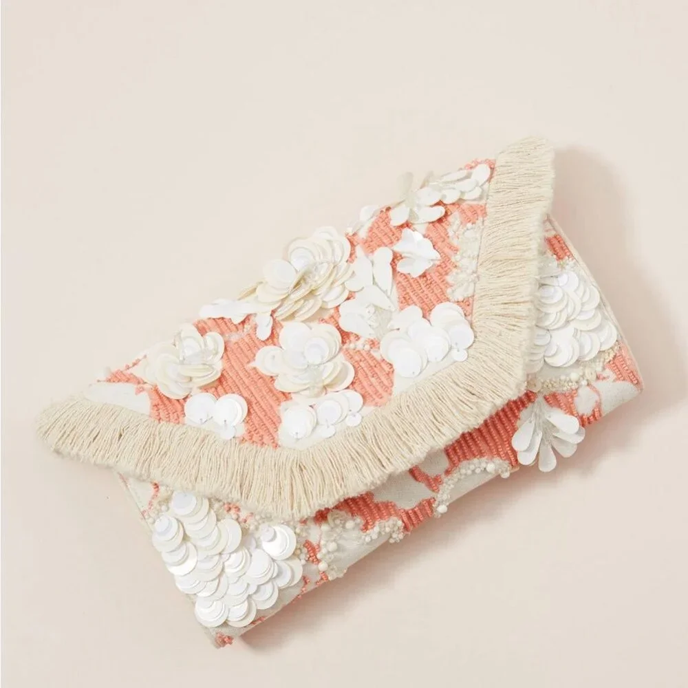 NWT Anthropologie Celia Embellished Clutch - Picture 1 of 7